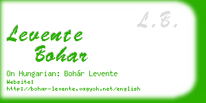 levente bohar business card