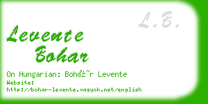 levente bohar business card